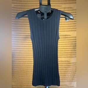 NWT Joie Black Ribbed Knit Tank Top XS/TP Viscose Nylon Stretch Sleeveless